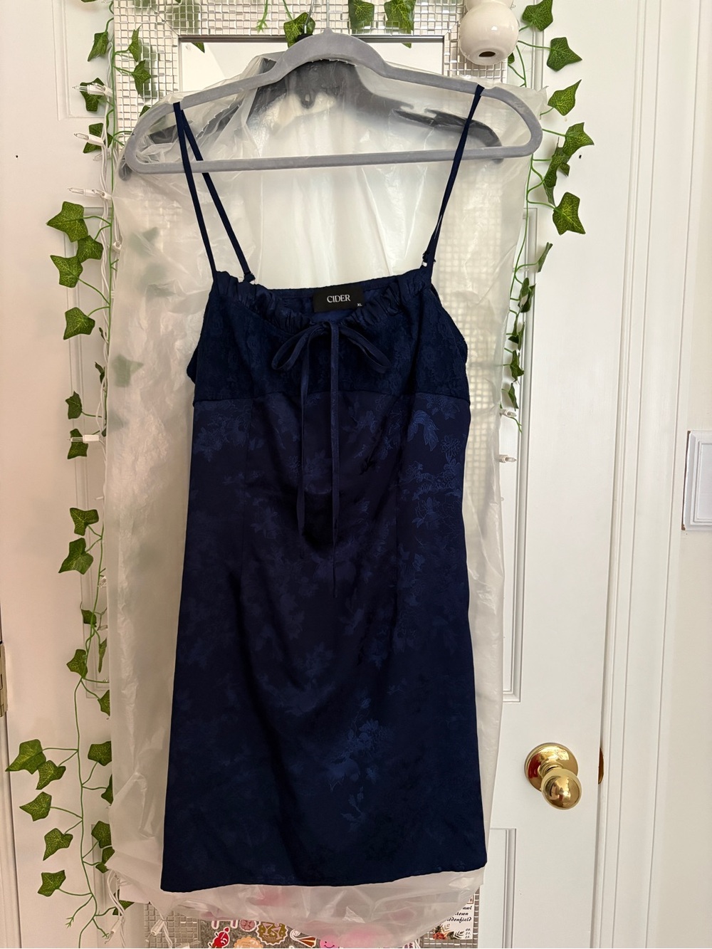 Cider Navy Blue Floral Mini Dress